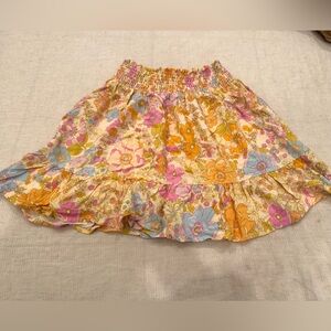 Women’s Spring Floral Boho Smocked Elastic Skirt Vibrant Summer Color Large NWOT